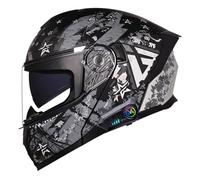 Bluetooth Modulable Casque Moto avec Double Visière Adulte Casques Intégraux Moto Homologué DOTECE Casque Integral Modulables pour Homme Femme Scooter Flip-Up 6,XL:61-62CM