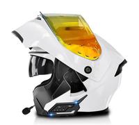 Bluetooth Modulable Casque Moto Homologué DOTECE Flip Up Casque Adulte Moto avec Double Visière Casques Intégraux Anti-Collision Casque Scooter pour Homme Femme 3,M:57-58CM