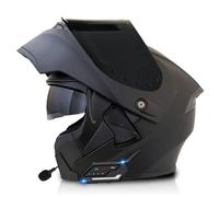 Bluetooth Modulable Casque Moto Homologué DOTECE Flip Up Casque Adulte Moto avec Double Visière Casques Intégraux Anti-Collision Casque Scooter pour Homme Femme 6,XL:61-62CM