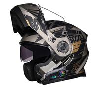 Bluetooth Modulable Casque Moto Homologué DOTECE Flip Up Casque Adulte Moto avec Double Visière Scooter Casque Integral Modulable pour Homme Femme 3,M:57-58CM