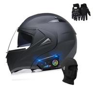 Bluetooth Modular Motorcycle Helmet, Double Visor Full Face Helmets, Adult Motorcycle Scooter Helmet with Built-in Speaker ECE Approved(C1,S(55~56CM))