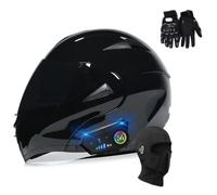 Bluetooth Modular Motorcycle Helmet, Double Visor Full Face Helmets, Adult Motorcycle Scooter Helmet with Built-in Speaker ECE Approved(C8,S(55~56CM))