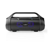 NEDIS Enceinte sans fil Bluetooth® Party Boombox autonomie 6 hrs 60 Watt Lecture multimédia: Micro SD USB IPX5 Noir
