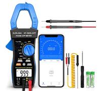 Bluetooth Pince Ampèremétrique, NCV AC DC Clamp Multimètre Numérique TRMS, 6000Count Tension Courant Meter App Support, Voltmètre Ampèremètres avec Continuité Température Résistance Diode Capacité Hz