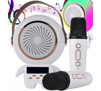 Bluetooth sans fil 5.3 LCD Karaoke Enceinte 2x Microphone LED RGB FM