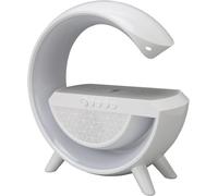 Bluetooth Speaker, Dimmable Type C Bluetooth Speaker With Night Light, Support Usb Aux Fm Mode Playback, 15W Wireless Charger, Calls