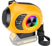 Bluetooth Speaker For Dewalt 18V Battery Speaker Wireless Speaker With Hd Sound, Tws Pairing, Bluetooth 5.3, For Construction Site/Home/Party/Outdoor/Beach/Gift(Battery Not Included)