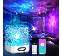Bluetooth Speaker With Ocean Galaxy Projector, Night Light With Remote Control, 30 Lighting Modes, 16 Colors Progressive, Rotating Boreal Lamp