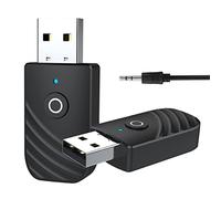 Bluetooth USB Adaptateur luetooth pour pc transmetteur Bluetooth, BT5.0 dongle Adaptateur pour TV Connexion Jack 3.5mm pour Voiture/TV/PC/système Audio