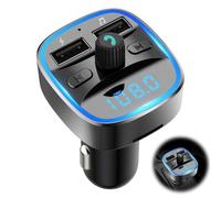 Bluetooth Voiture, Transmetteur FM 5.0 avec Kit Mains Libres, Lecteur MP3 | Adaptateur Radio sans Fil , Émetteur Chargeur avec 2 USB Port 5V/2.4A 1A pour Appel Mains Libre, Support Carte SD/Clé USB