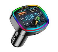 Bluetooth Voiture Transmetteur FM Adaptateur Voiture Radio Lecteur de Musique mp3, Charge Rapide Mains Libres Support Carte SD/clé USB