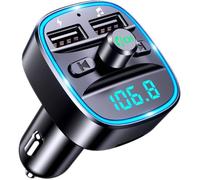 Bluetooth Voiture, Transmetteur FM Bluetooth 5.3 Adaptateur Radio Lecteur de Musique Kit Bluetooth sans Fil, Appel Main Libre, Dua