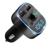Bluetooth Voiture, Transmetteur FM Bluetooth 5.3 Adaptateur Radio sans Fil Lecteur Musique MP3, Émetteur FM Chargeur Voiture avec Appel Mains Libres Dual USB 5V/2.4A 1A Support Carte TF SD Clé USB