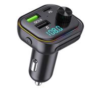 Bluetooth Voiture, Transmetteur FM Bluetooth V5.3 54W (PD 36W&18W) Émetteur FM Voiture Chargeur 3 Ports USB Récepteur Radio sans Fil Affichage LED Clé USB 32GB avec lumière d'ambiance 7 Couleurs