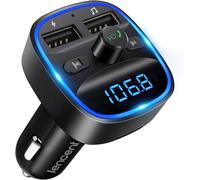 Bluetooth Voiture, Transmetteur FM Lecteur MP3 Adaptateur Radio sans Fil Kit, Émetteur FM Voiture Chargeur pour Appel Mains Libres avec 2 USB Port 5V/2.4A1A, Support Carte SD/Clé USB (Noir)