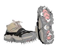 BLUEVER Crampons, 32 Dents Ice Traction Anti-Slip Snow Grips pour Bottes Chaussures pour la Marche, la randonnée, l'escalade, la pêche et l'alpinisme