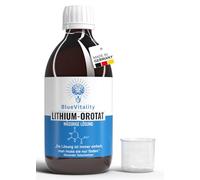 BlueVitality | Solution de Lithium Orotate 300 ml | Pureté à 99% | 0,5 mg (500 ppm) de lithium élémentaire par ml | Fabriqué en Allemagne | Pureté testée en laboratoire