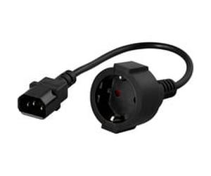 BlueWalker 91015003 câble électrique Noir 0,2 m Coupleur C14 CEE7/3, Adaptateur