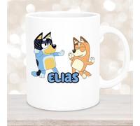 Bluey #1 Tasse en céramique personnalisable pour enfant Différentes couleurs Blanc