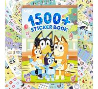 Bluey 1500+ Livre d'autocollants avec étiquettes en papier, bleu, bingo, bandit, piment et plus encore, grandes et petites tailles, excellente papeterie pour enfants