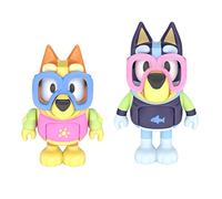 Bluey À la Piscine : Coffret de 2 Figurines articulées avec Accessoires - Bluey (6,3 cm) et Bingo (5,3 cm)