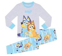 BlueY and Bingo, 100% Coton Ensemble de Pyjama à Manches Longues, Blue, 5-6 Ans: 116cm, Bleu