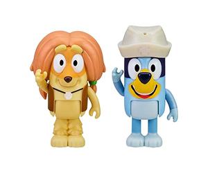 Bluey and Indy Doctors Lot de 2 Figurines d'action articulées de 2,5 Pouces, avec Chapeau d'infirmière, Jouet à Collectionner Officiel