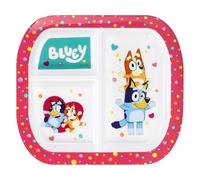 Bluey Assiette à déjeuner divisée en 3 sections réutilisables pour enfants et tout-petits