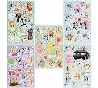 BLUEY AUTO-ADHÉSIFS autocollants, stickers pour enfants, grand SET d'autocollants 92 PIÈCES = 5 feuilles (Bluey)