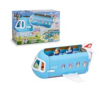 Bluey - Avion 3 en 1, Pilote et Bingo partent en Vacances et l'avion Devient Un hôtel, Un Bateau et Une Plage, 10 Accessoires Inclus, Jouet avec Sons, célébrité (BLY75000)