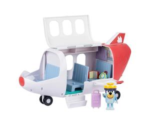 BlueY Avion d'Exploration Pilote et 5 Accessoires | Toit ouvrant, escalier escamotable, sièges pour toute la famille, compartiment à bagages, autocollants ; dès 3 ans