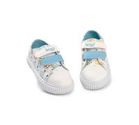 BlueY Baskets Unisexes pour Enfants, Blanc cassé, Motif Multi-Personnages, Bingo | Chaussures de Tous Les Jours | Fermeture Auto-agrippante | Chaussures à imprimé Dessin animé pour la rentrée