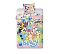 Bluey & Bingo Housse de Couette Bébé 100x135 cm + Taie 40x60 cm | Parure de lit Réversible - Motif licorne colorée - Lits à barreaux et évolutifs - Lits 60x120 et 70x140 cm