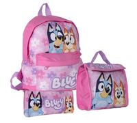 Bluey & Bingo Kids Sac à dos, sac à déjeuner et trousse à crayons, rose, 28cm (L) x 26cm (W) x 8cm (H), Sacs à dos
