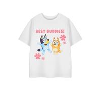 BlueY & Bingo Meilleurs Copains ! Tee-Shirt Graphique de Dessin animé pour Filles | T-Shirt Blanc Classique à col Rond | Haut uni à Manches Courtes pour Tenue décontractée