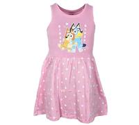 Bluey & Bingo Robe d'été pour fille 100 % coton à pois Idéal pour les journées chaudes Tailles 92-116 Rose ou Turquoise, Rose, 104