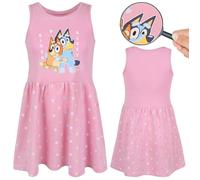Bluey Bingo Robe rose avec bretelles, coton 104 cm 4 ans