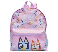 Bluey & Bingo Stars Sac à dos d'école pour enfants avec poche avant pour enfants filles Sac à dos maternelle Rose
