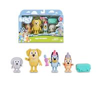 Bluey BLY63200 Lot de 4 Figurines articulées de Nouveaux Amis prêts pour l'anniversaire