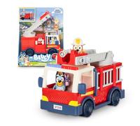Bluey BLY68000 Camion de Pompiers, véhicule de Bleue, Figurine articulée de Bingo, poupées articulées avec Accessoires Tuyau, échelle, Camion, célébrité