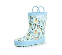 BlueY Bottes Wellington Enfant (Bleu) | Conception de poignées de personnages imprimées partout | Chaussures de pluie imperméables pour enfants | Chaussures de dessin animé de chien mignon