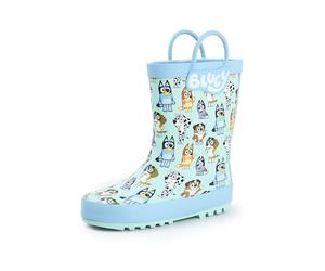 BlueY Bottes Wellington Enfant (Bleu) | Conception de poignées de personnages imprimées partout | Chaussures de pluie imperméables pour enfants | Chaussures de dessin animé de chien mignon