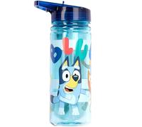 Bluey Bouteille d'eau avec paille - 580 ml - 100 % étanche - Durable - En plastique solide et sans BPA - Bleu clair