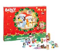 BlueY Calendrier de l'avent avec 4 Mini Figurines de, Bingo, Muffin et Socks, 12 Accessoires supplémentaires, 3 Silhouettes en Papier et 5 Autocollants à découvrir dans 24 Cases