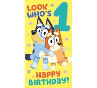 Bluey Carte d'anniversaire 1 an pour les amateurs de bluey