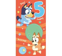 Bluey Carte d'anniversaire 5 ans pour les amateurs de bluey