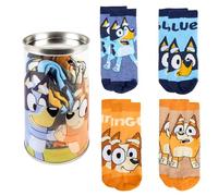 BlueY Chaussettes pour Garçons et Filles, Lot de 4 Chaussettes Classiques Cadeau pour Enfants, Taille EU 23/26