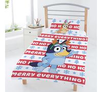 Bluey Chien Noël Ensemble de Literie Lit Bébé Housse Couette & Taie Coton Neige