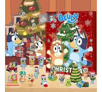 Bluey Christmas Advent Calendar with 24 Gifts, Kids Christmas Countdown Calendar, Holiday Surprise Gift Box, Australian Cartoon Theme