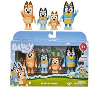 Bluey - Coffret 4 figurines articulées (6,3 cm) - Famille Bingo, Bandit, Chili - Collection officielle